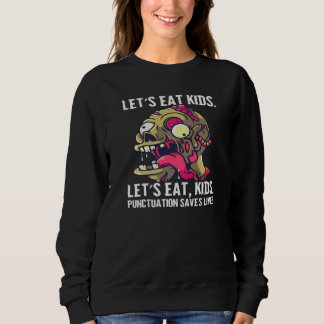 Zombie Låt oss äta barn Punktuation räddar liv T Shirt