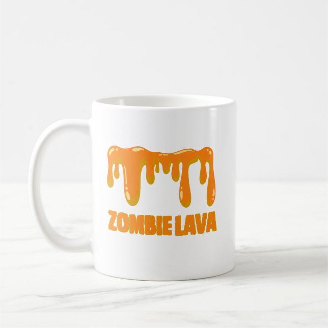 zombie lave roligt orange halloween kaffemugg (Vänster)