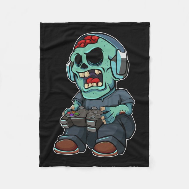 Zombie Lazy Halloween Costume Funny Gaming Video-g Fleecefilt (Framsidan)