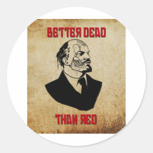 Zombie Lenin, bättre död än rött Runt Klistermärke