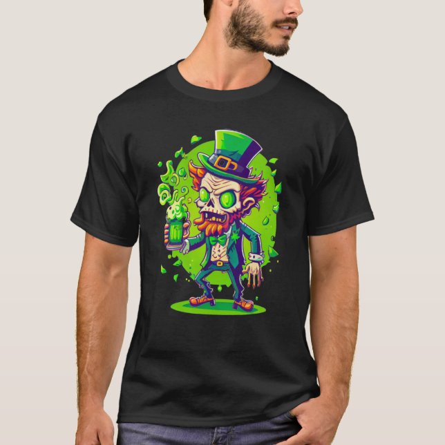 Zombie Leprechaun Irish St Paddy's Beer  1 T Shirt (Framsida)