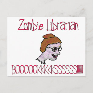 Zombie Librarian Vykort