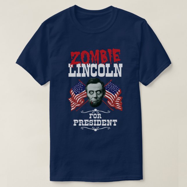 Zombie Lincoln för talman - Lustigt val Tröja (Design framsida)