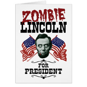 Zombie Lincoln som president - Anti Trump Hillary Hälsningskort