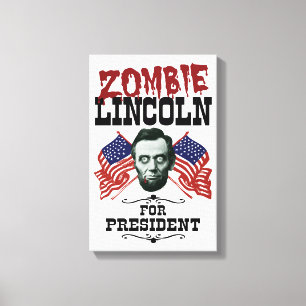 Zombie Lincoln som president - Roligt val Canvastryck
