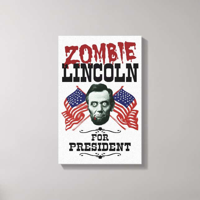 Zombie Lincoln som president - Roligt val Canvastryck (Framsida)