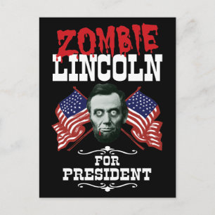Zombie Lincoln som president - Roligt val Vykort