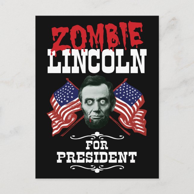 Zombie Lincoln som president - Roligt val Vykort (Framsida)