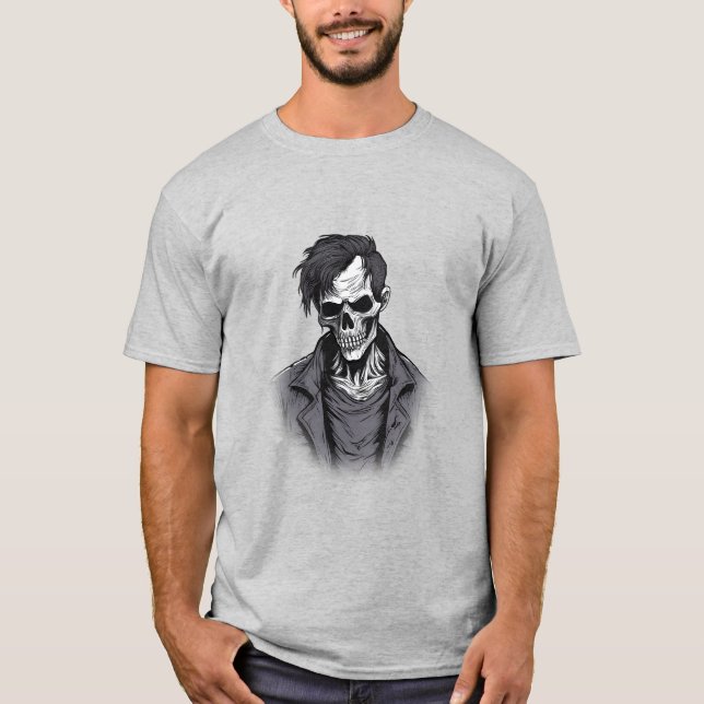 Zombie Living Dead, Horror Älskare T Shirt (Framsida)
