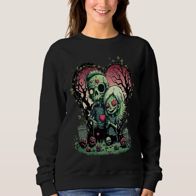 Zombie Love Valentine Horror Monster Halloween Got T Shirt (Framsida)