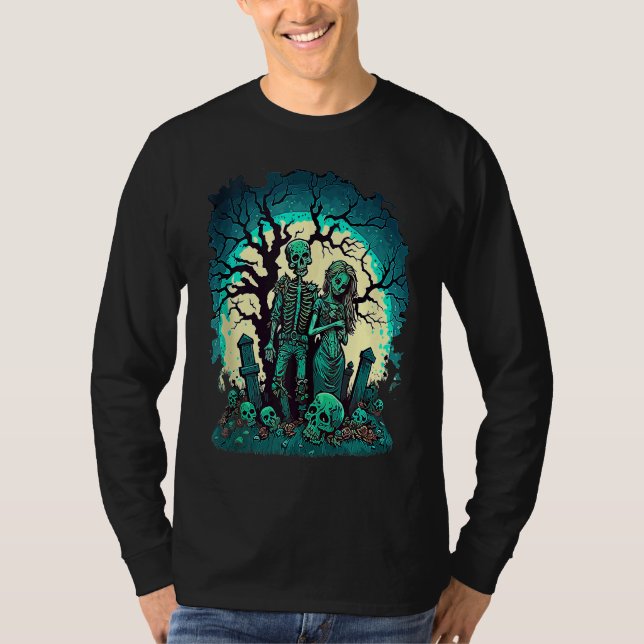 Zombie Love Valentine Horror Monster Halloween Got T Shirt (Framsida)