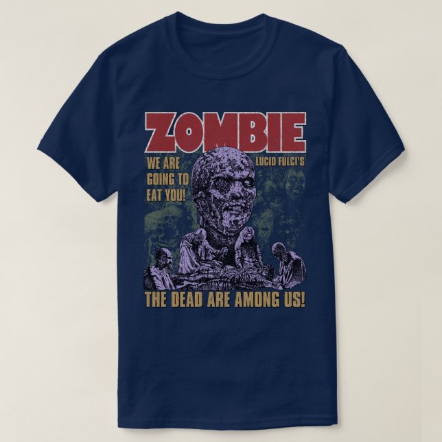 Zombie Lucio Fulci Italy Horror T Shirt (Design framsida)