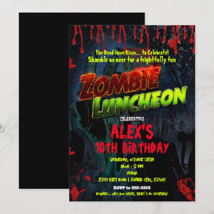 Zombie Lunch Halloweenfest Inbjudningar