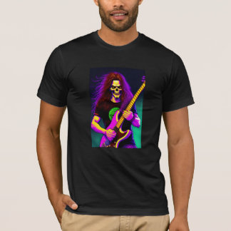 Zombie med långt hår spelar elbas  t shirt