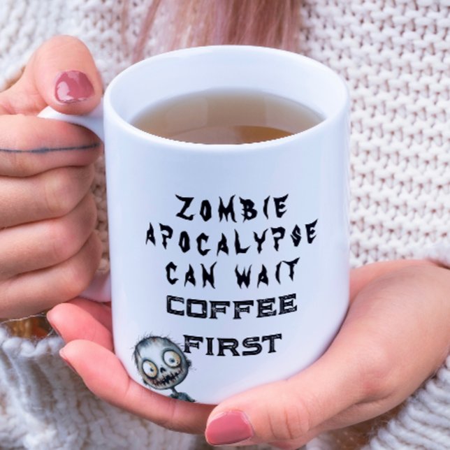 Zombie, men kaffe Första vita Halloween-kaffe Mugg (Skapare uppladdad)