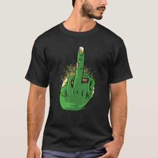 Zombie Middlefinger Modig Person T Shirt