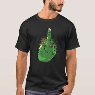 Zombie Middlefinger Modig Person T Shirt