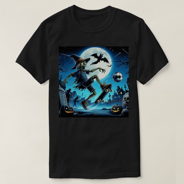 Zombie Midnight Halloween-speltid T Shirt (Design framsida)