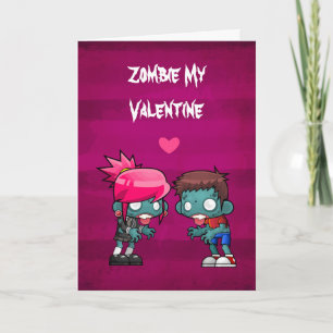 Zombie Min Valentine Kusligt Söt Helgkort