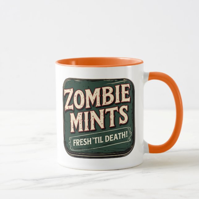 Zombie Mints Fräscha 'Till Döden Retro Skräck Mugg (Höger)