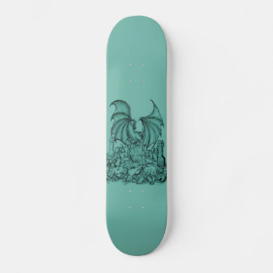 Zombie mit Drache Old School Skateboard Bräda 18 Cm