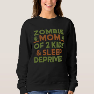 Zombie Mom 2 Kids Sleep Deprived Halloween  Women T Shirt