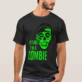 Zombie Monster Ansikte Skräck Halloween T Shirt
