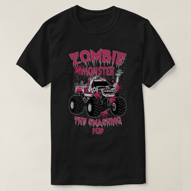Zombie Monster Lastbil, den förödande död T-Shirt (Design framsida)