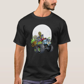 Zombie Monster Truck  Kuslig Halloween Skräckbarn T Shirt