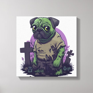 Zombie Mops � Odödlig Rolig Halloween Hund Canvastryck