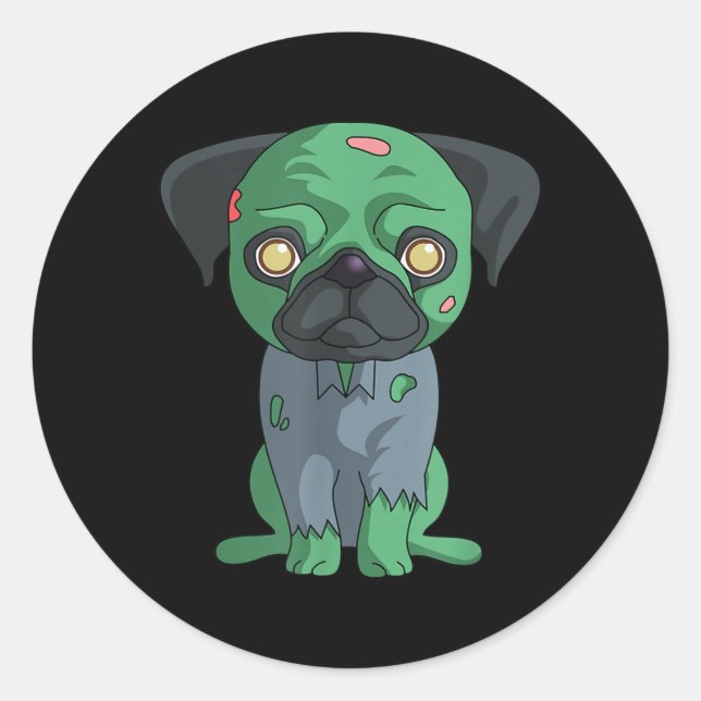 Zombie Mops Runt Klistermärke (Framsida)