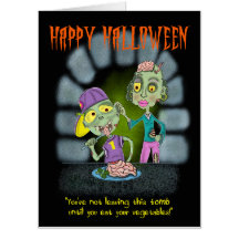 Zombie Mor och Son Halloween Card
