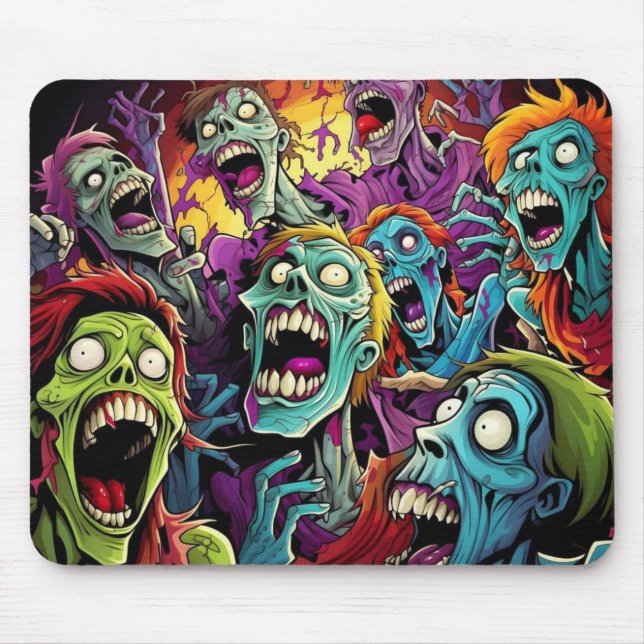 Zombie Mouse Pad – Spooky Horror Desk Accessory Musmatta (Framsidan)