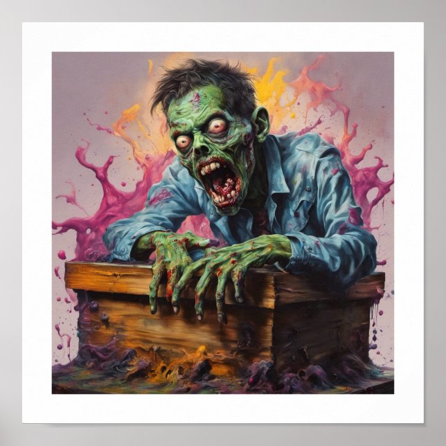 Zombie Mugshot Halloween Poster (Framsidan)