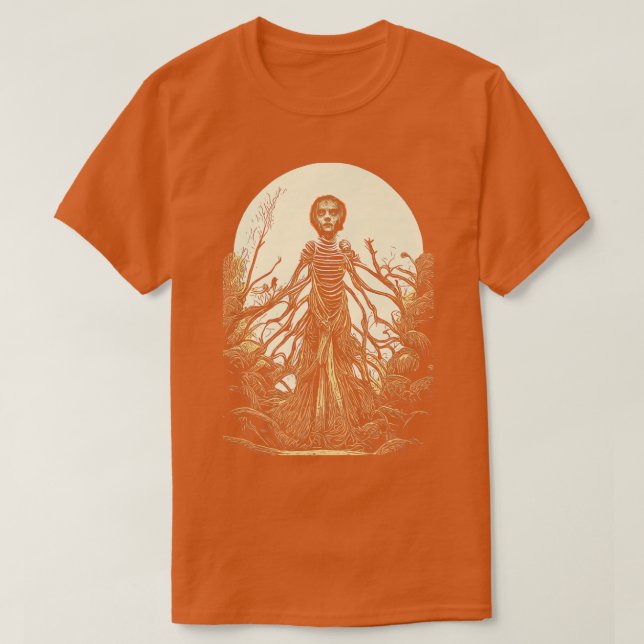 Zombie Mummy Girl Artistic Horror Full Moon Hallow T Shirt (Design framsida)