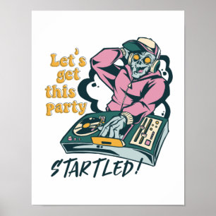 Zombie Music DJ Retro Halloween fest Poster