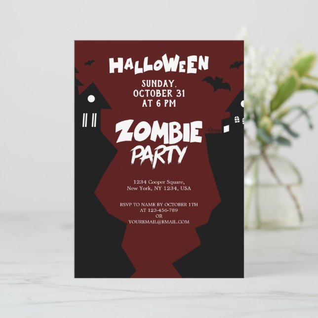 Zombie Night Party, Halloween Firande oktober Inbjudningar (Stående Fram)