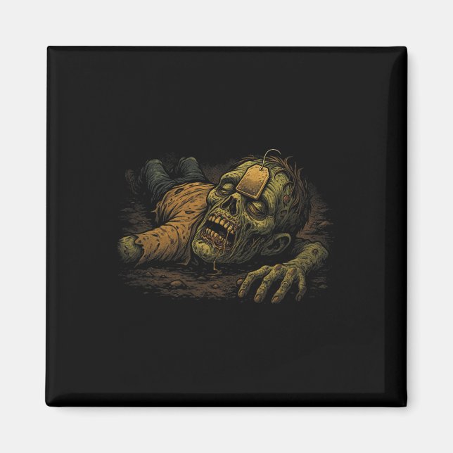 Zombie Npc Teag - Rolig Tea G Gamer Meme Halloween Magnet (Framsidan)