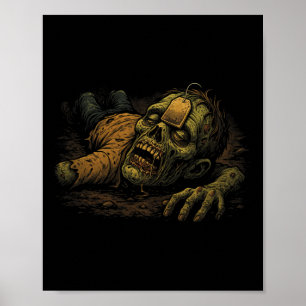 Zombie Npc Teag - Rolig Tea G Gamer Meme Halloween Poster