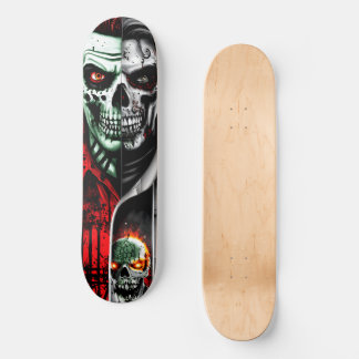 Zombie och Skull Mini Skateboard Bräda 18,5 Cm