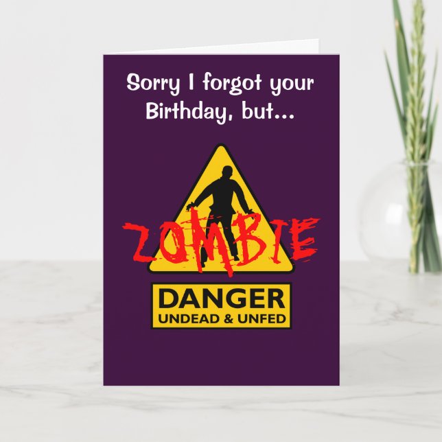 Zombie Odöda och Ofeed Birthday Kort (Framsida)