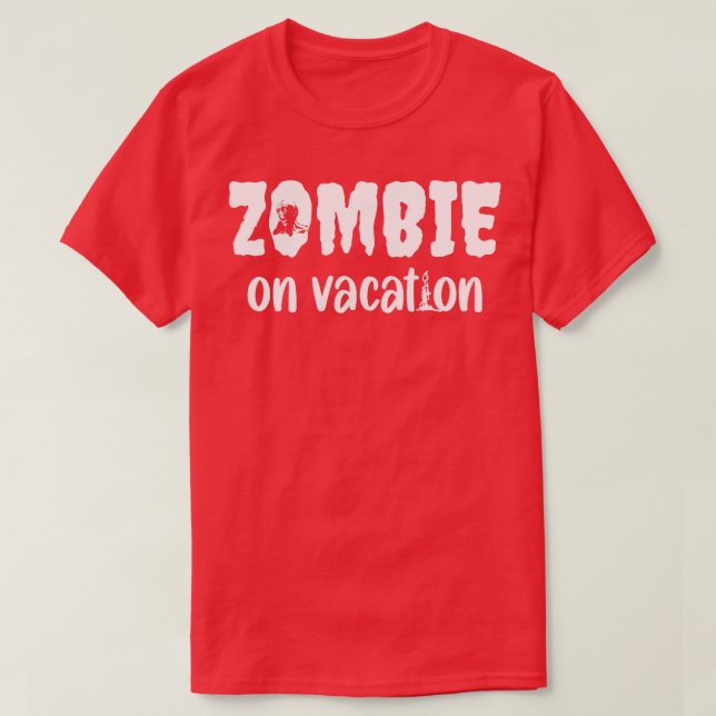 Zombie On Vacation Funny Halloween Design Design T Shirt (Design framsida)