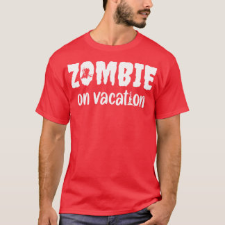 Zombie On Vacation Funny Halloween Design Design T Shirt