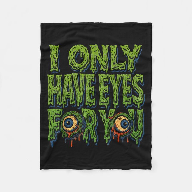 Zombie “only Eyes For You” Horror Valentine Creepy Fleecefilt (Framsidan)