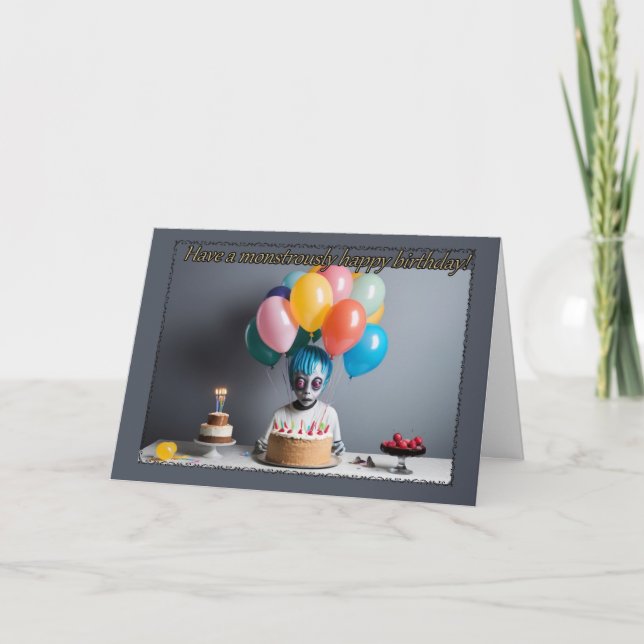 Zombie Önskemål Boy's födelsedagskort Kort (Framsida)