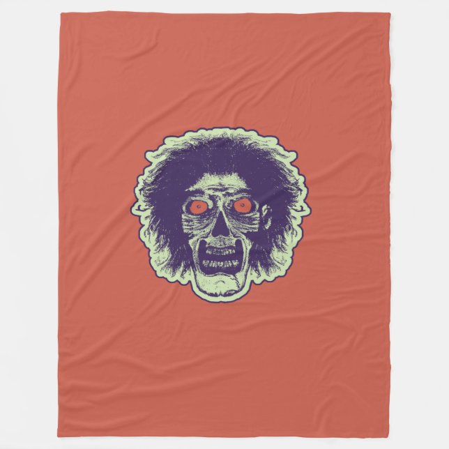 ZOMBIE Orange Ögon grönt Hair Fleecefilt (Framsidan)