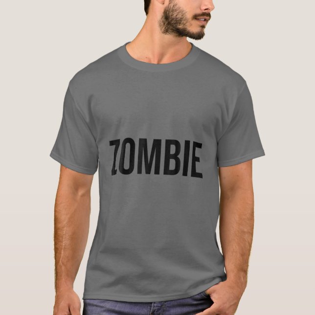 Zombie Ord Halloween Costume T Shirt (Framsida)