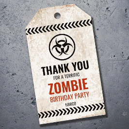 Zombie Outbroke födelsedagsfest med rostbildning Presentetikett