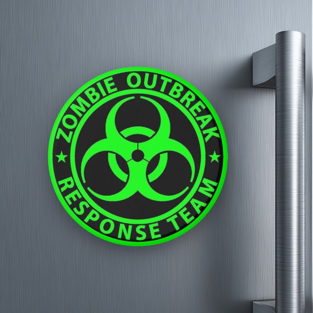 Zombie Outrupse Response Team Neon Grönt Magnet (Skapare uppladdad)