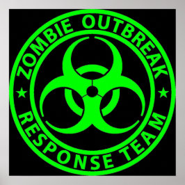 Zombie Outrupse Response Team Neon Grönt Poster